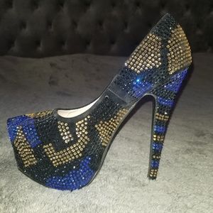 Rhinestone platform heels